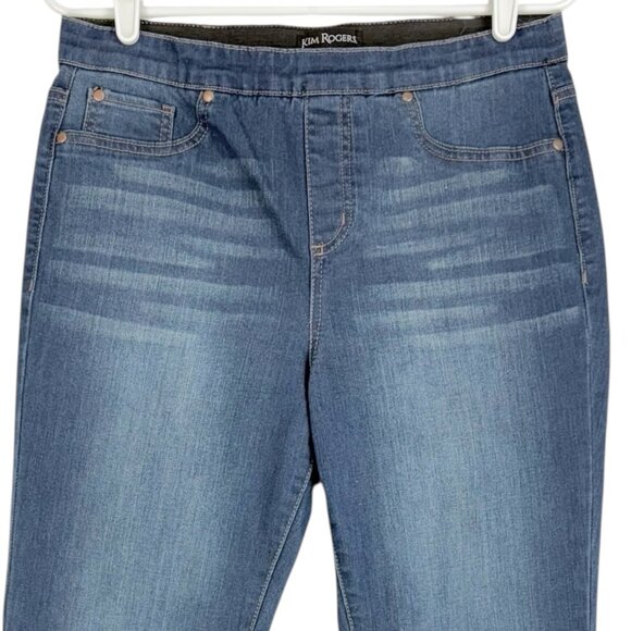 Kim Rogers Women's Pull-on Elastic Waistband Stretch Blue Denim Jeans Size 8 - Picture 3 of 10